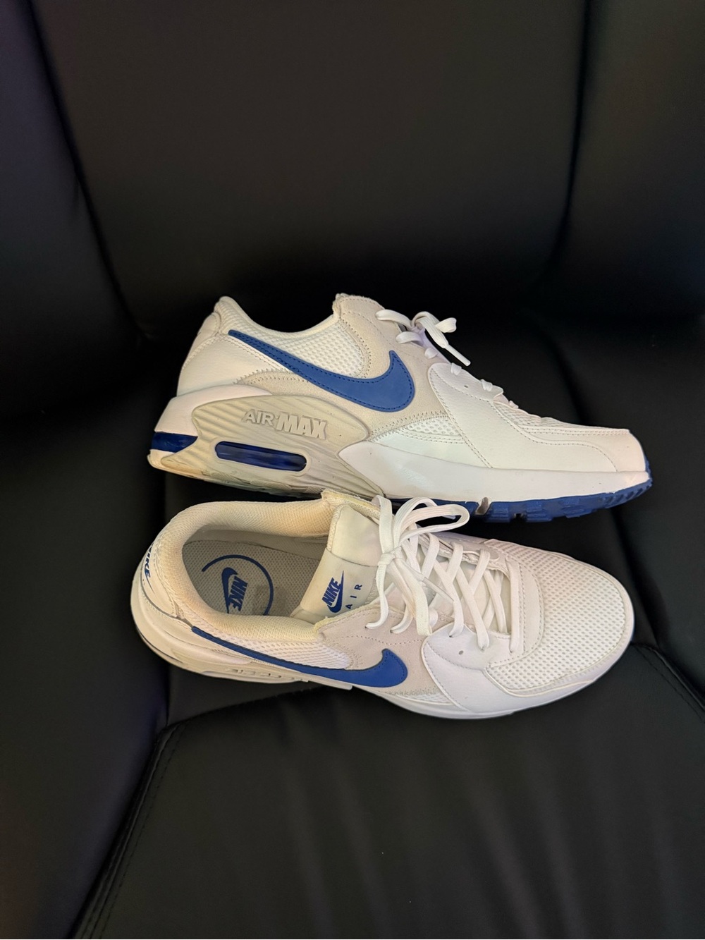 Nike Men’s White and Blue Air Max Sneakers